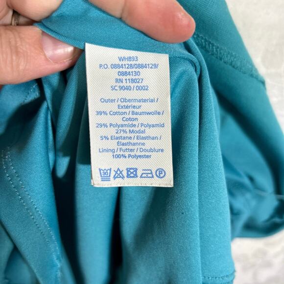 Boden Dress 6 LONG Blue Jersey Heavyweight Fit and Flare Half Sleeve Side Zip - Picture 8 of 13